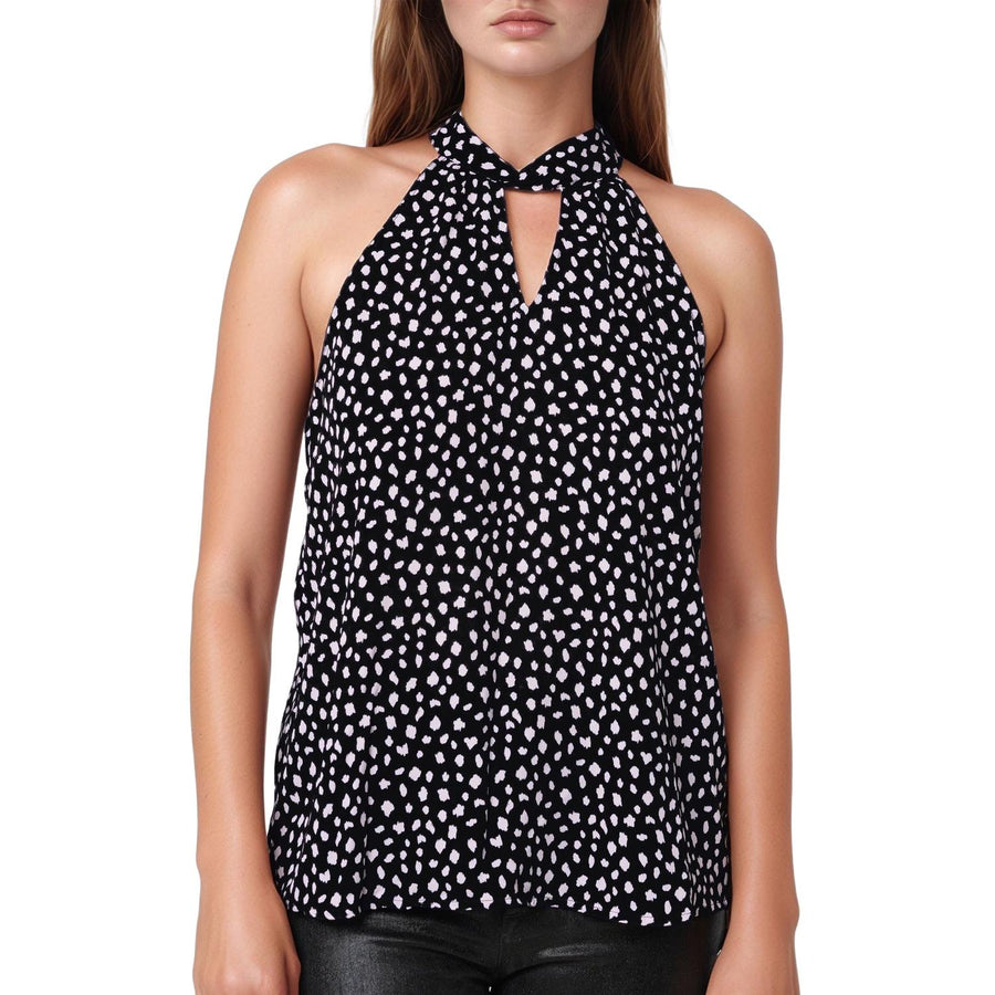 Pleione Twist Front Tie Back Halter Top - shopatkonus