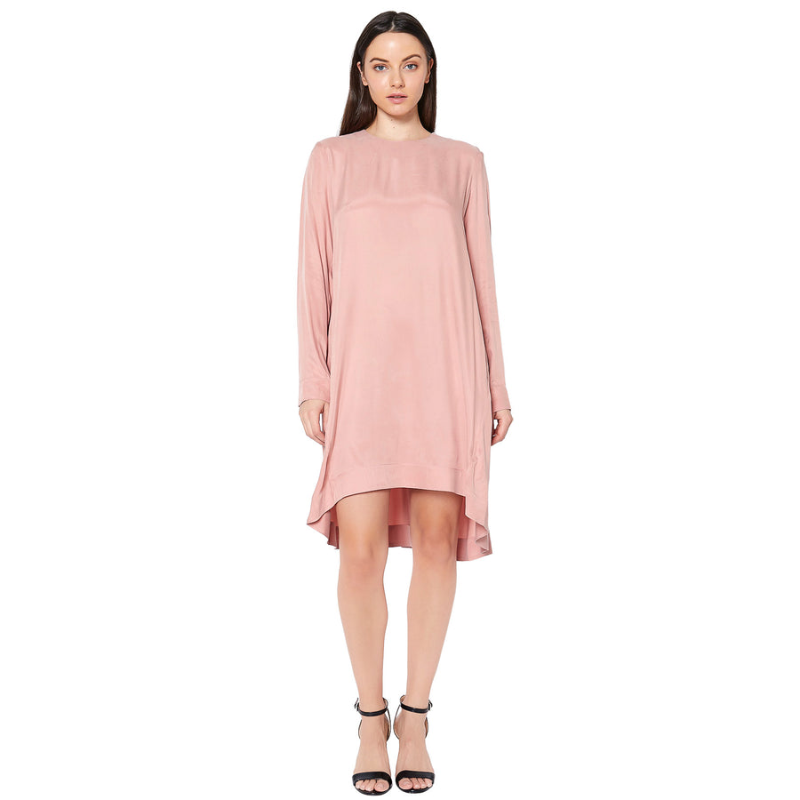 Women's Basic Long Sleeve Crew Neck Dress - shopatkonus