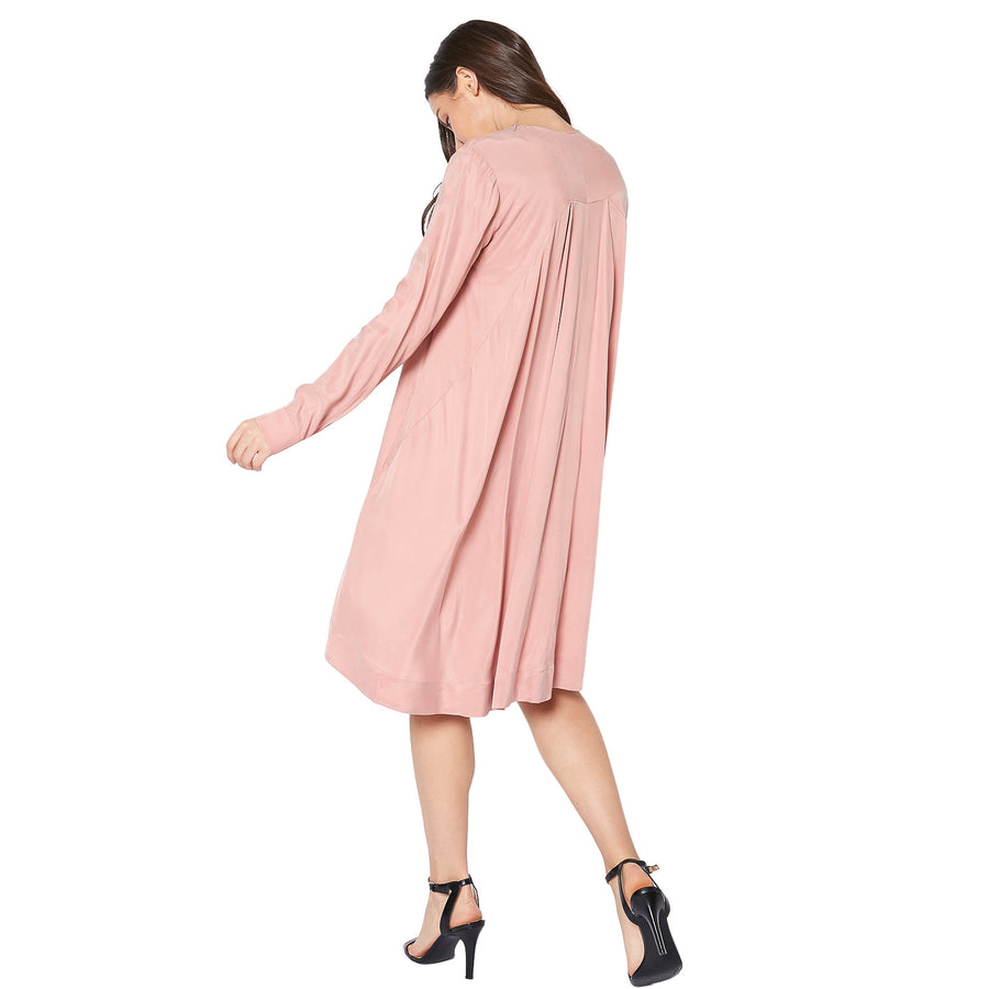 Women's Basic Long Sleeve Crew Neck Dress - shopatkonus