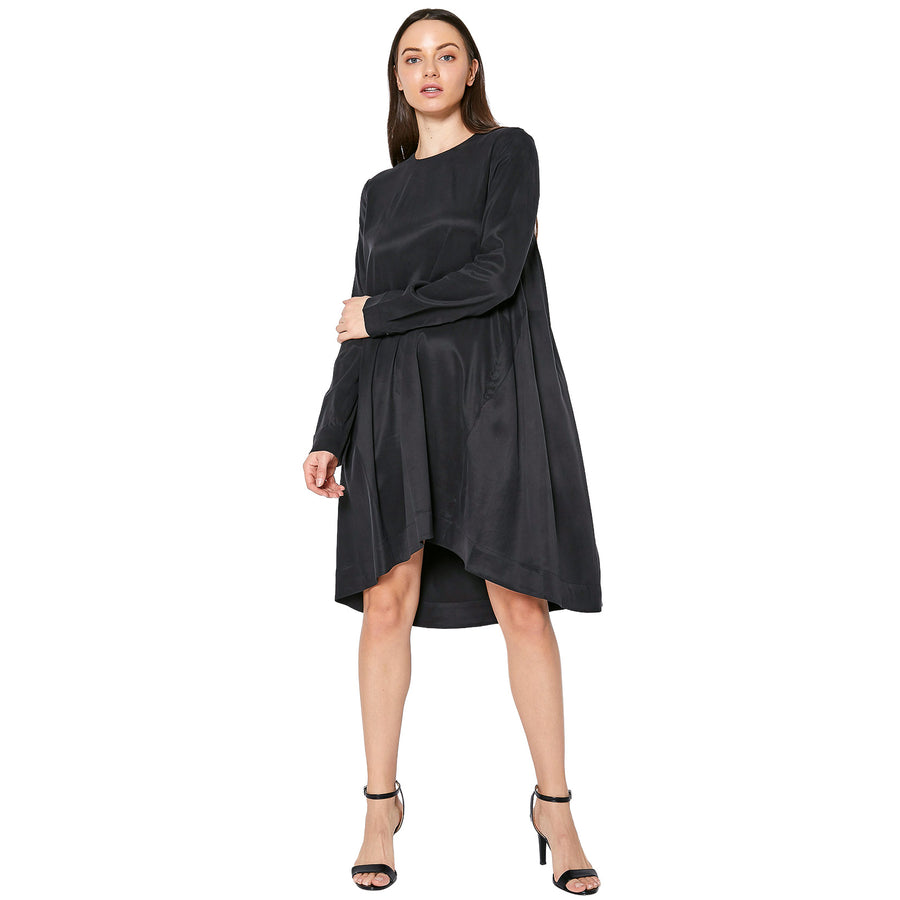Women's Basic Long Sleeve Crew Neck Dress - shopatkonus