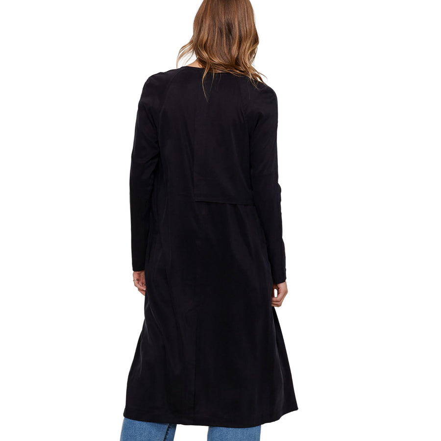 Women's Wrap Trench Coat In Black - shopatkonus
