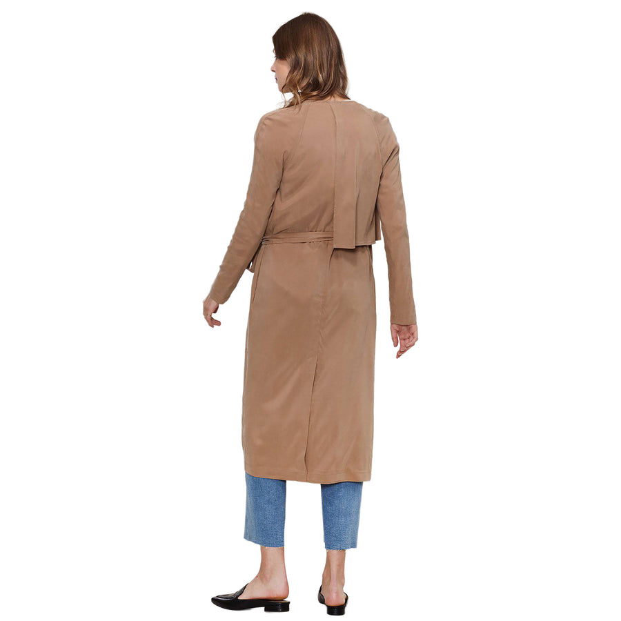 Women's Wrap Trench Coat In Sand - shopatkonus