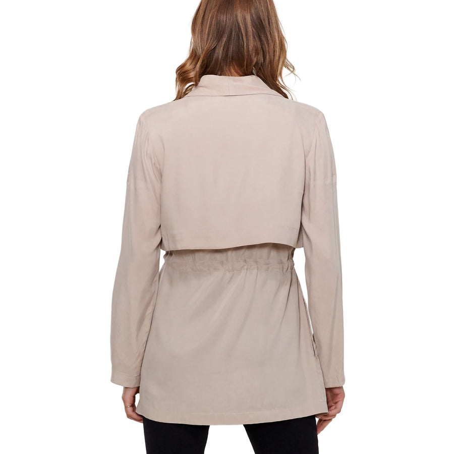 Ro & De Noir Open Front Jacket In Taupe - shopatkonus