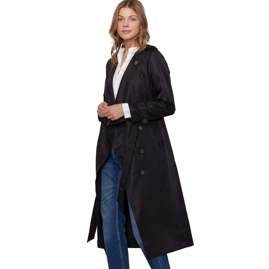 Women's Tie Waist Maxi Trench Coat - shopatkonus