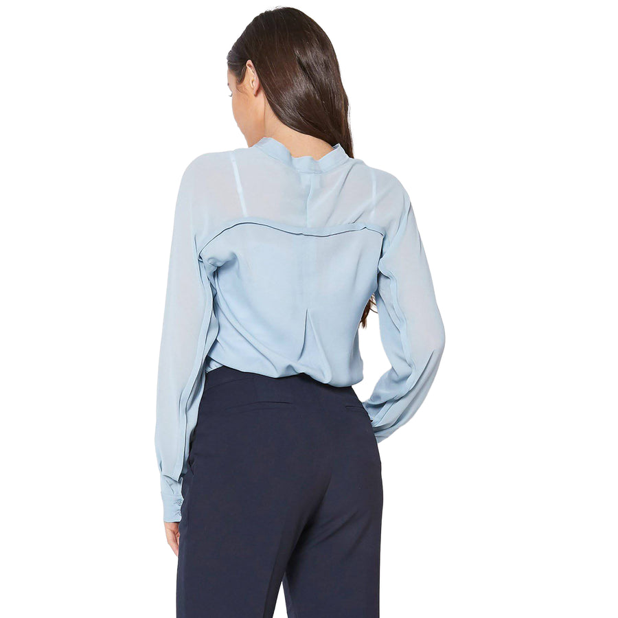 Ro & De Women's Mandarin Collar Shirt Blouse - shopatkonus