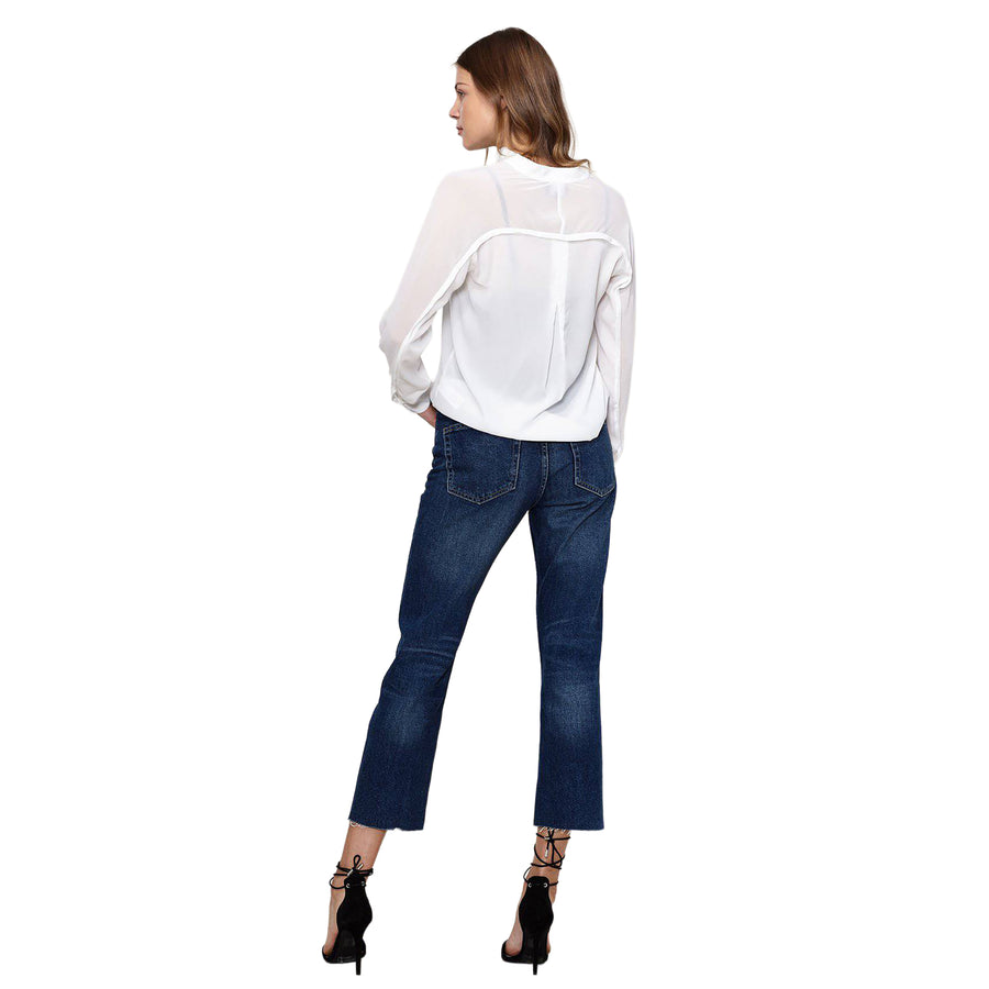 Ro & De Women's Mandarin Collar Shirt Blouse - shopatkonus