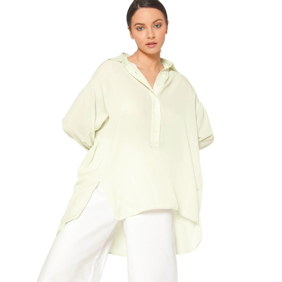 Women's Hi Lo Button Up Shirt Blouse - shopatkonus