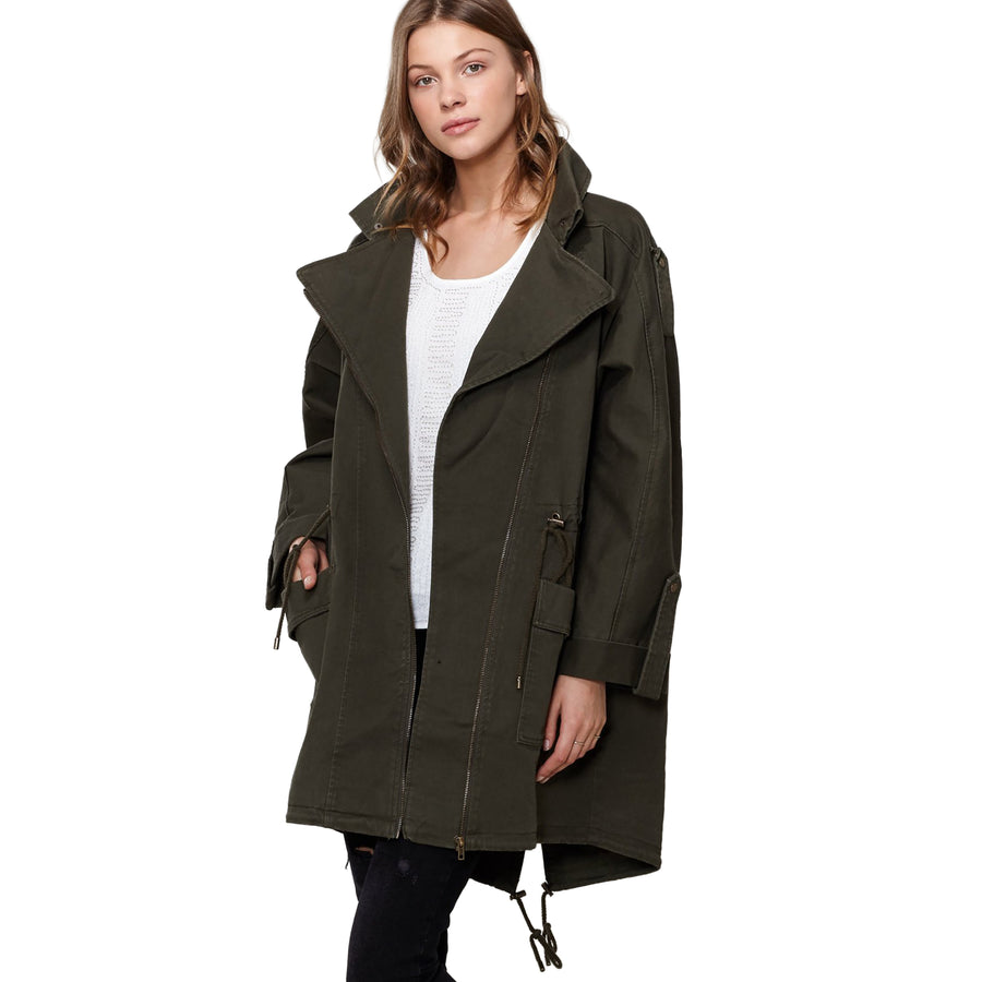 Women's Oversized Utility Jacket In Olive - shopatkonus