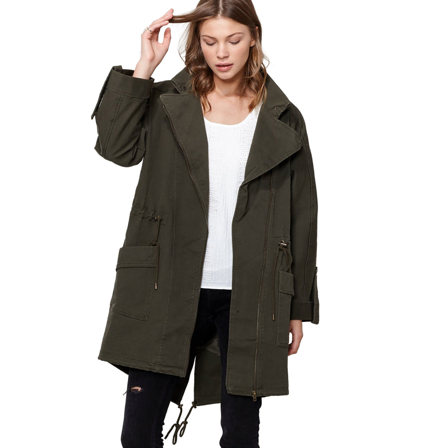 Women's Oversized Utility Jacket In Olive - shopatkonus