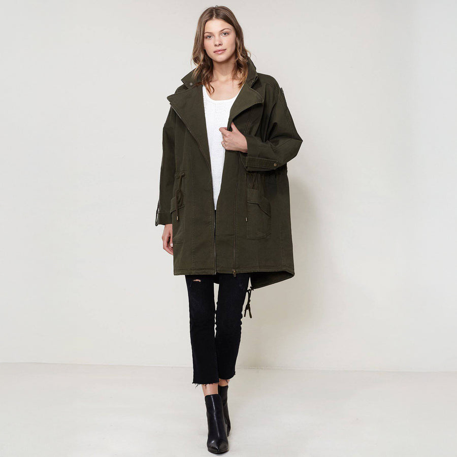 Women's Oversized Utility Jacket In Olive - shopatkonus
