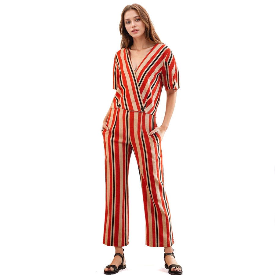 Women's Puff Sleeve Wrap Blouse in Poppy Multi