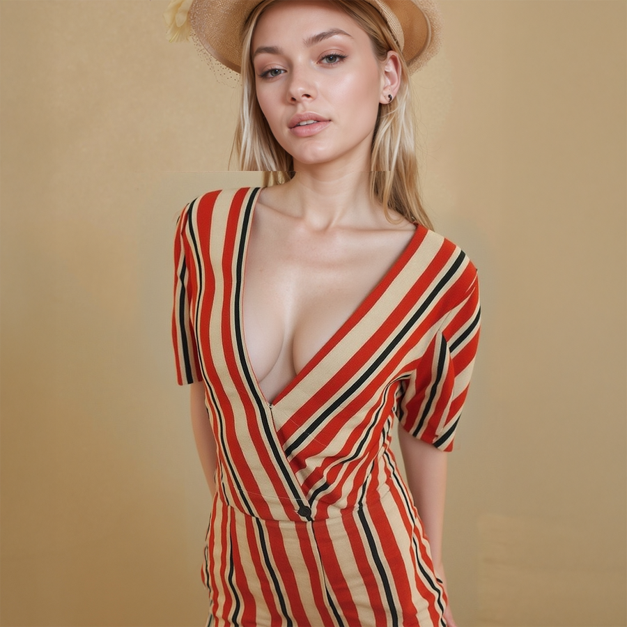 Women's Puff Sleeve Wrap Blouse in Poppy Multi