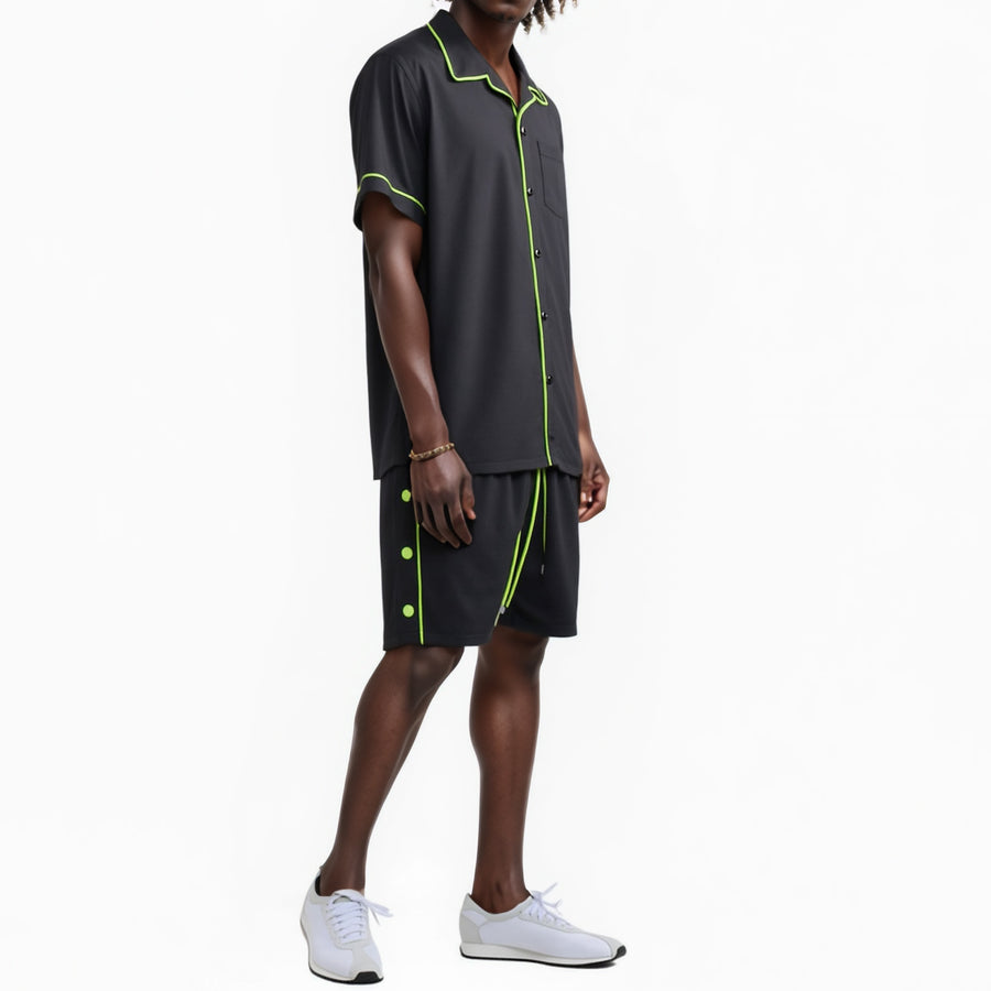 Blank State Men's Snap Button Gym Shorts in Black - shopatkonus