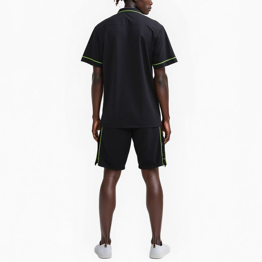 Blank State Men's Snap Button Gym Shorts in Black - shopatkonus