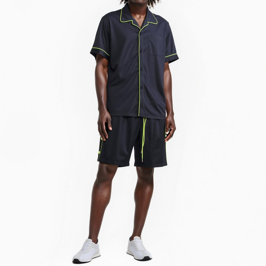 Blank State Men's Snap Button Gym Shorts in Black - shopatkonus