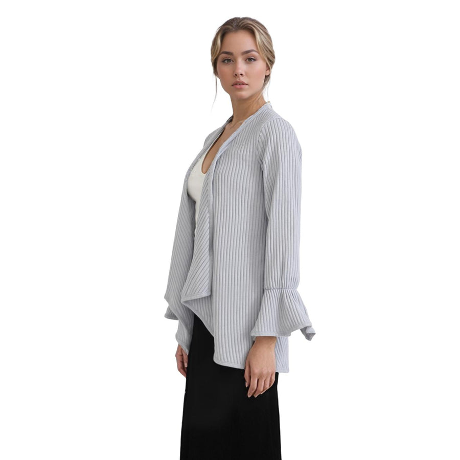 Women's Open Front Ruffle Sleeve Cardigan - shopatkonus