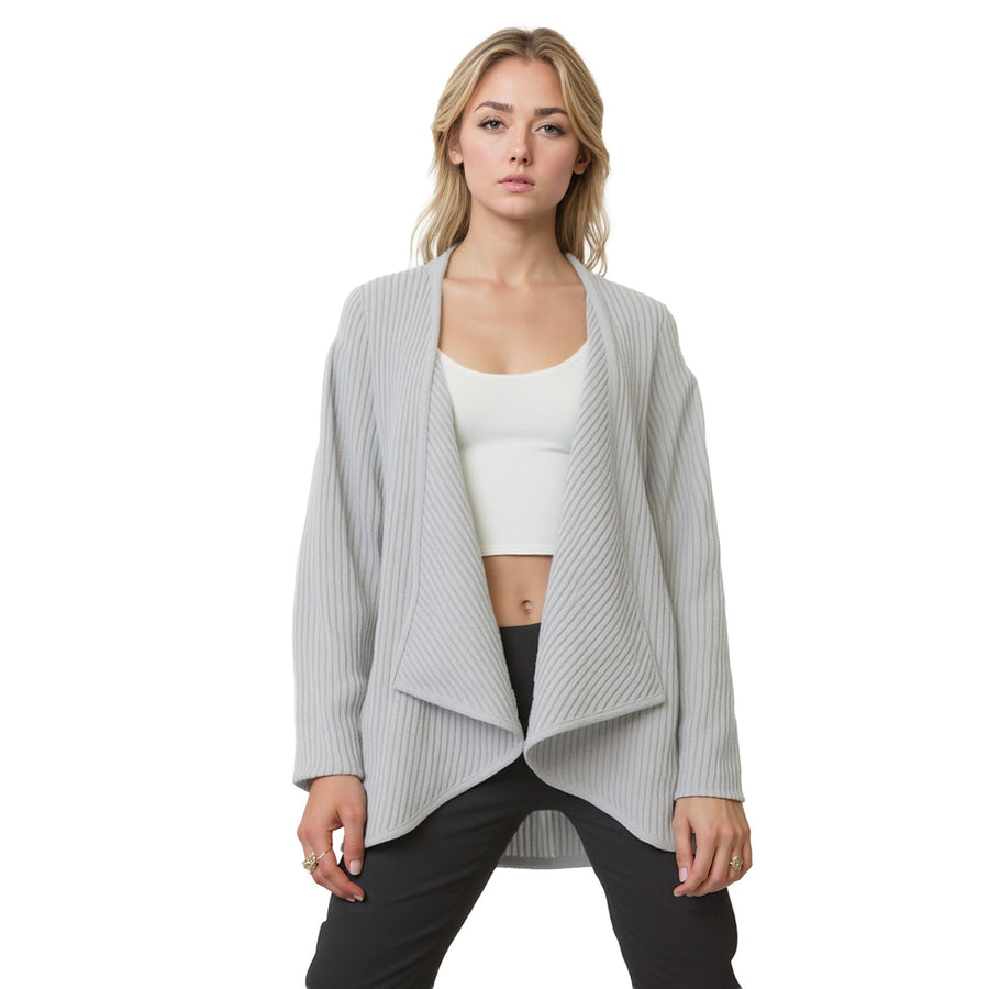 Women's Open Front Ruffle Sleeve Cardigan - shopatkonus