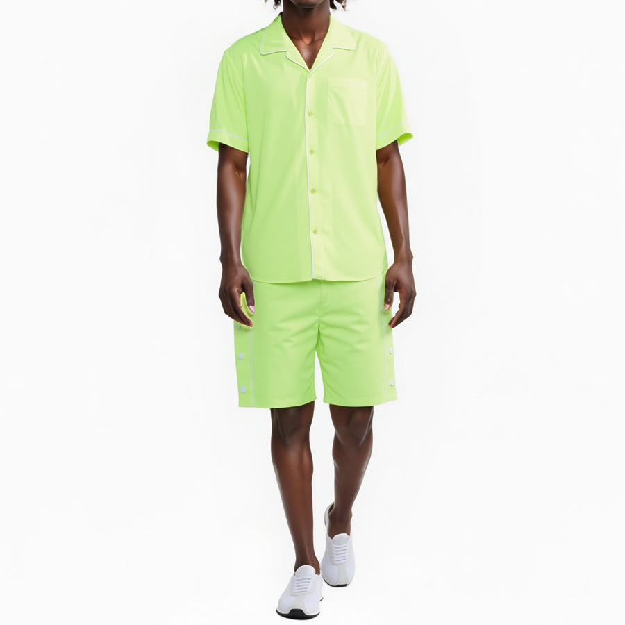 Blank State Men's Snap Button Gym Shorts in Neon - shopatkonus