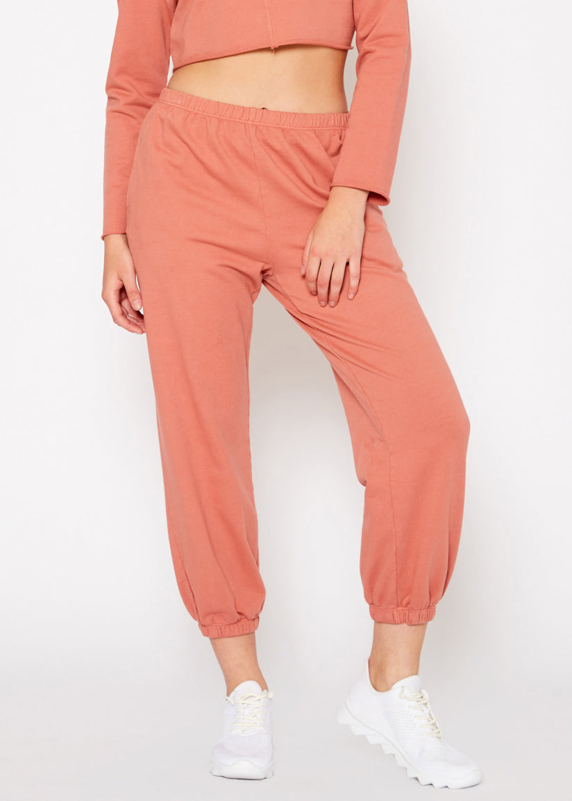 Essential French Terry Sweatpants In Rose - shopatkonus