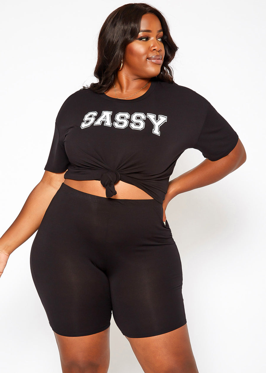 Plus Size Sassy Basic T-Shirt - shopatkonus