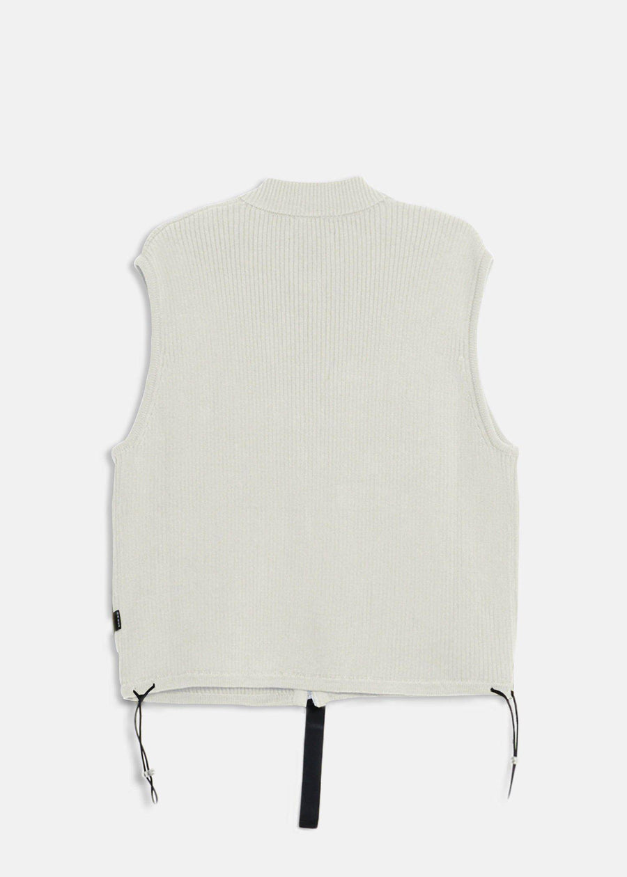 Konus Men's Sweater Utility Vest w/ Bellow Pockets in Off White - shopatkonus