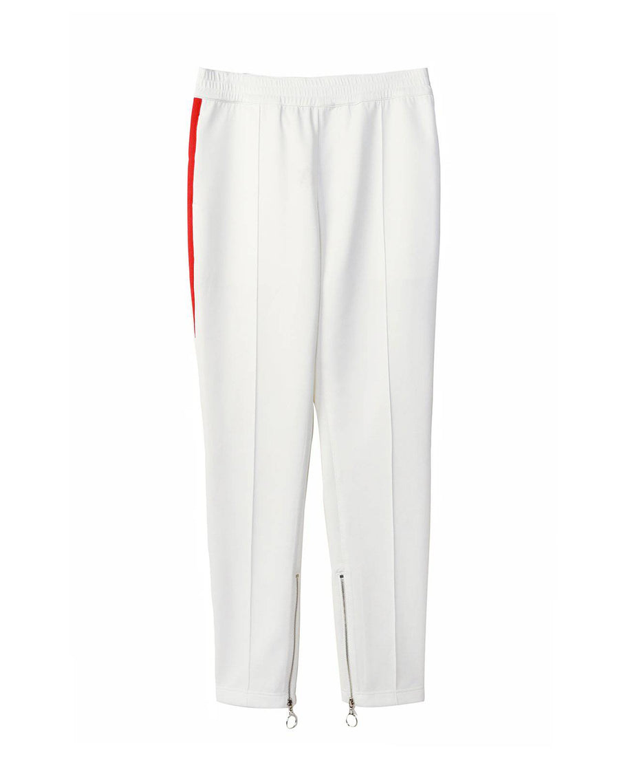 Konus Men's Track Pants With Knit Tape detail in White - shopatkonus
