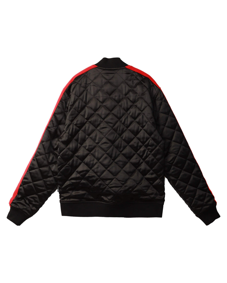 Konus Men's Quilted Satin Jacket in Black - shopatkonus