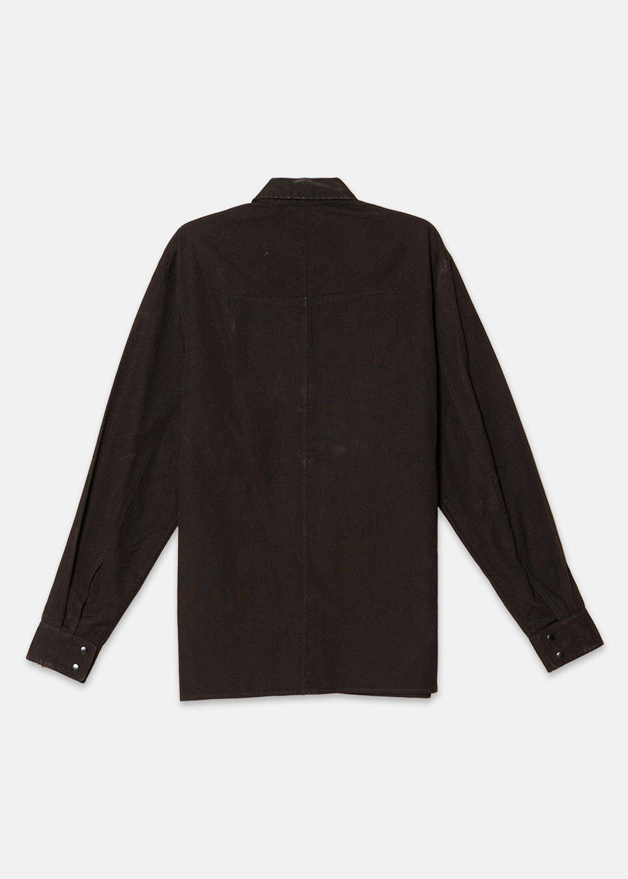 Konus Men's Canvas Shirt With Bellow Pockets in Black - shopatkonus