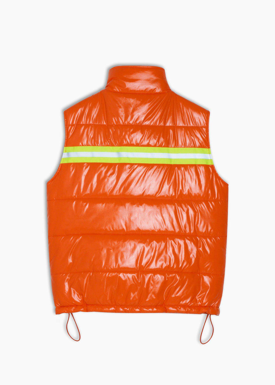 Konus Men's Zip-Up Puffer Vest - Orange - shopatkonus