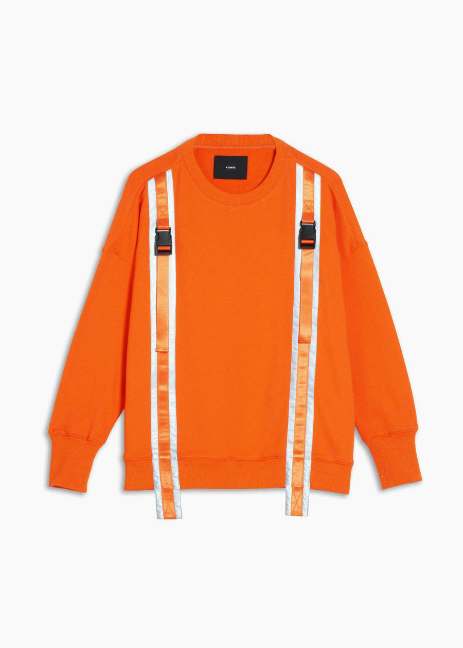 Konus Men's Sweatshirt w/ Reflective Tape in Orange - shopatkonus