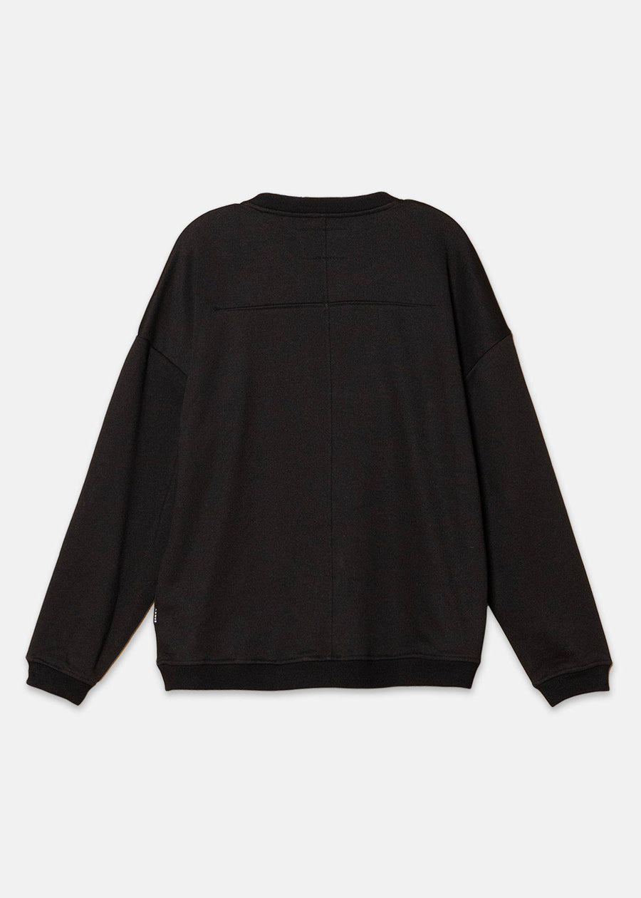 Konus Men's  Zipper Chest Pocket Sweatshirt in Black - shopatkonus