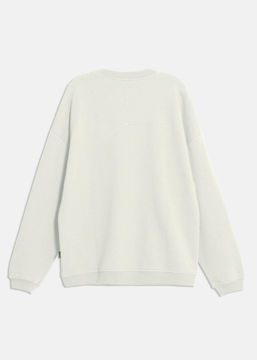 Konus Men's  Zipper Chest Pocket Sweatshirt in  in Off White - shopatkonus