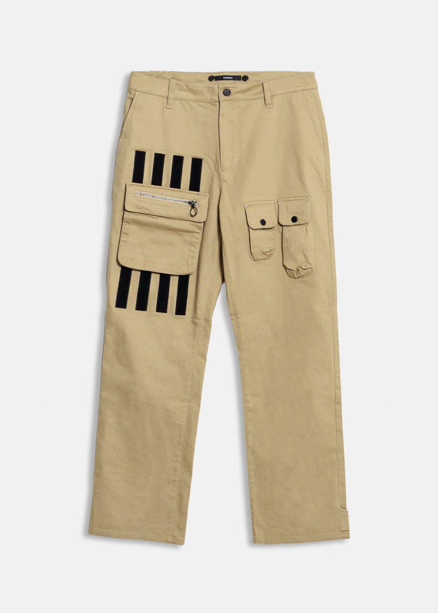 Konus Men's Cargo Pants with Removable Pocket in Khaki - shopatkonus