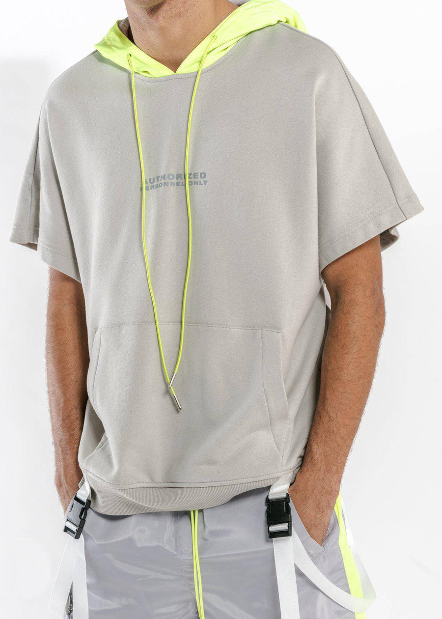 Blank State Men's Short Sleeve Hoodie in Grey - shopatkonus