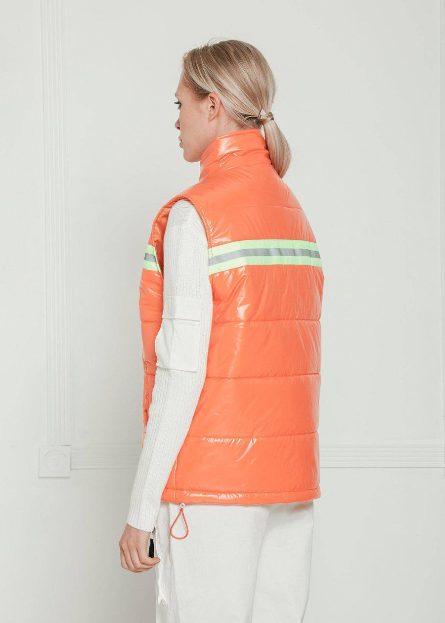 Konus Men's Zip-Up Puffer Vest - Orange - shopatkonus