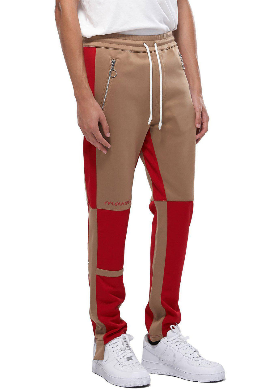 Konus Men's Color Blocked Track pants in  Camel - shopatkonus