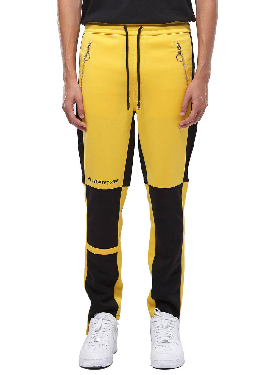 Konus Men's Color Blocked Track pants in Yellow - shopatkonus