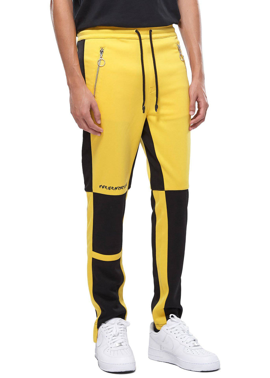 Konus Men's Color Blocked Track pants in Yellow - shopatkonus