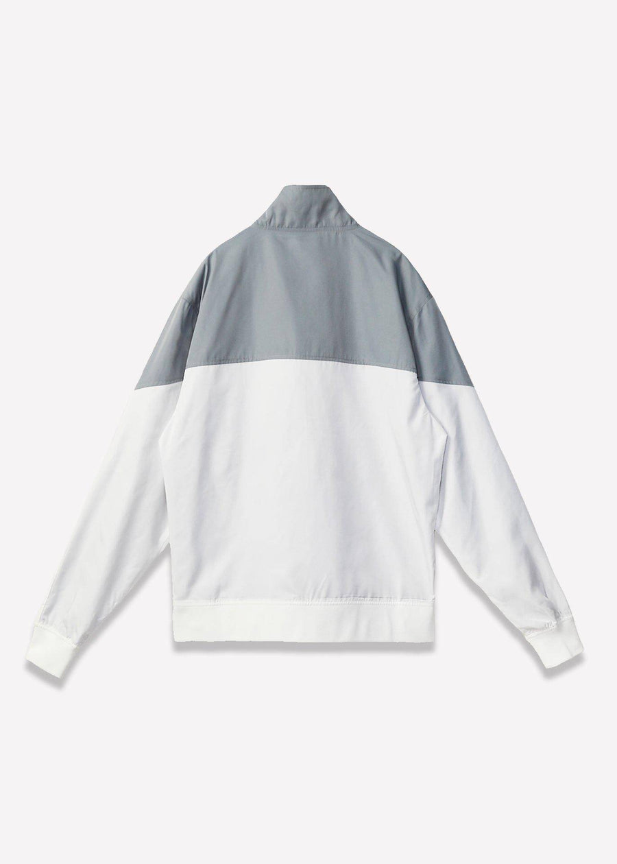 Blank State Men's Retro Swishy Track Jacket in White/Grey - shopatkonus