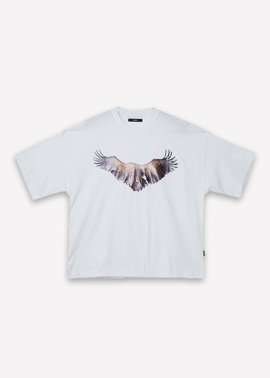 Konus Men's Oversized Vulture Graphic Tee in White - shopatkonus