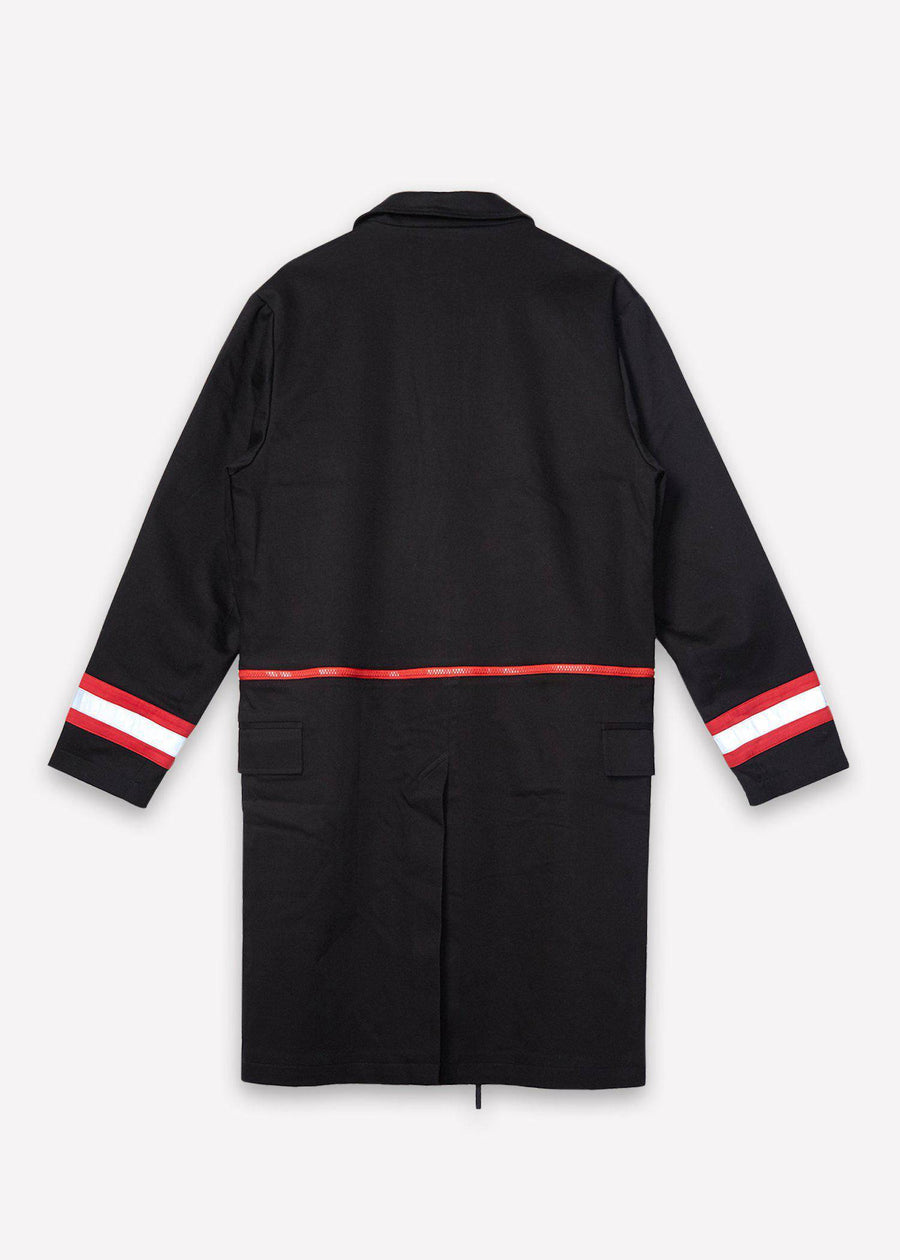Konus Men's Twill Coat with Reflective Tape in Black - shopatkonus