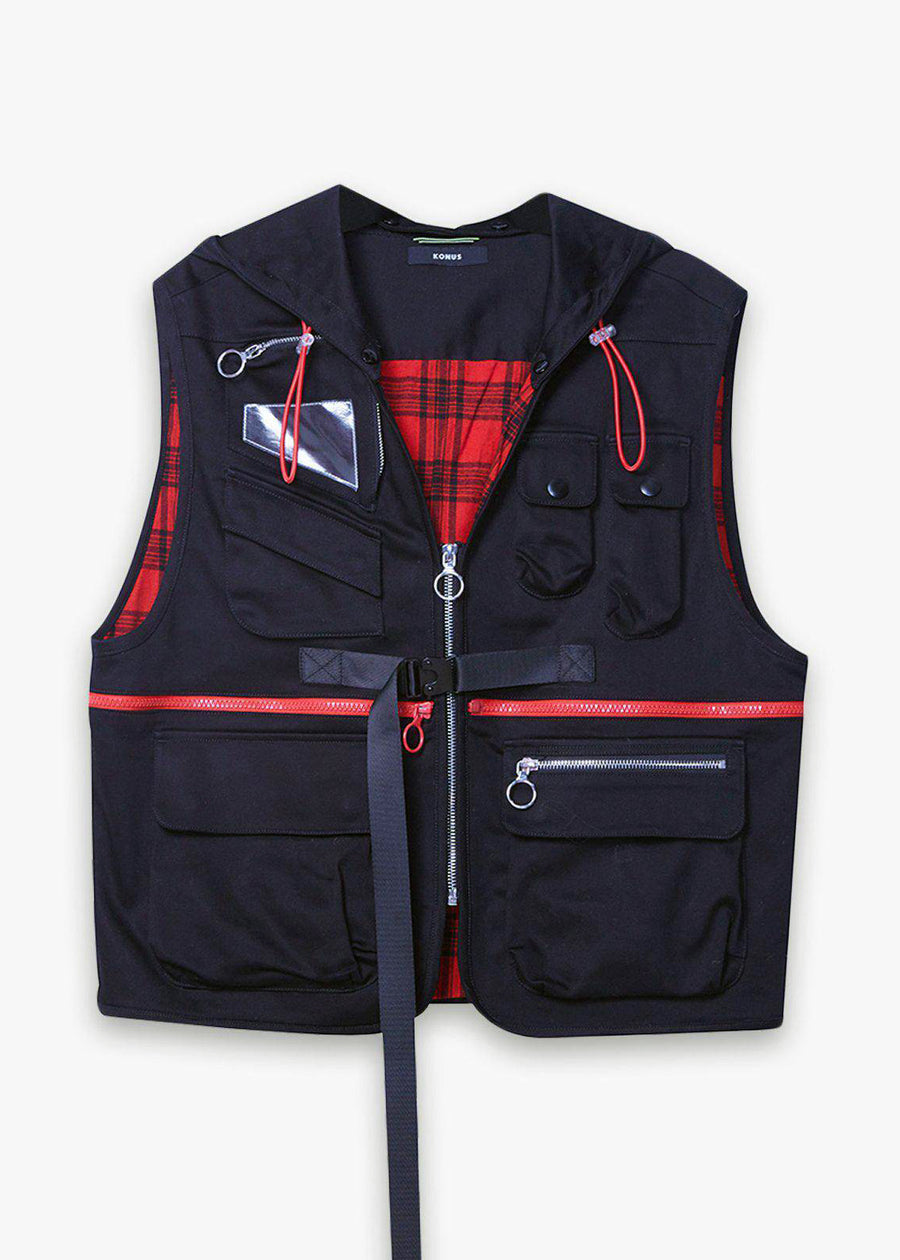 Konus Men's Utility Fashion Vest in Black - shopatkonus