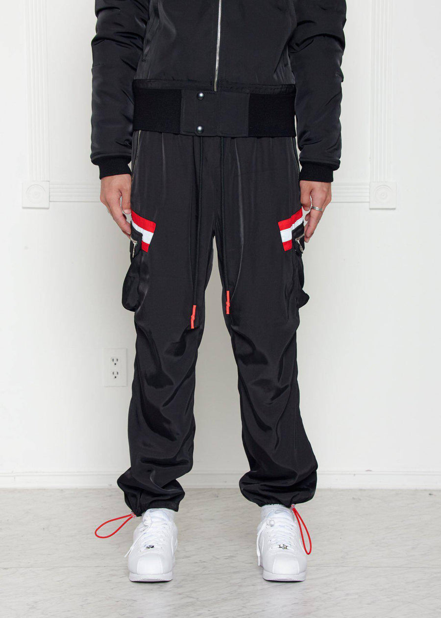 Konus Men's Utility Cargo Pants With Reflective Tape in Black - shopatkonus