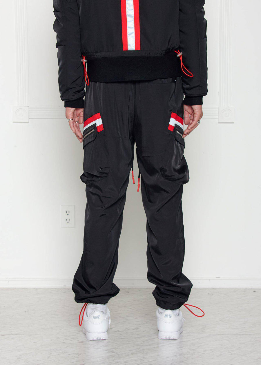 Konus Men's Utility Cargo Pants With Reflective Tape in Black - shopatkonus