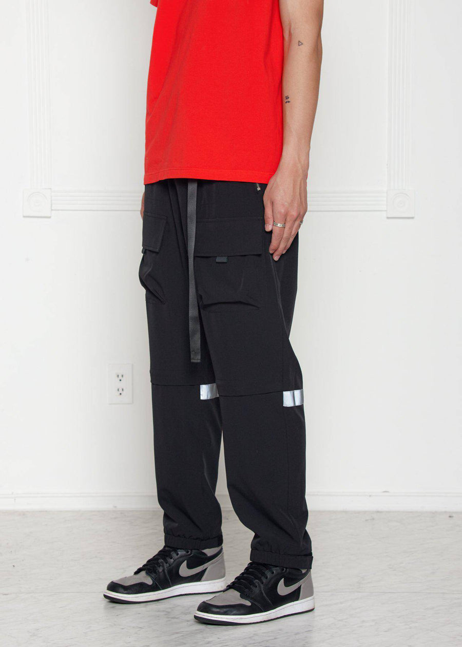 Konus Men's Reflective Wind Cargo Pants in Black - shopatkonus