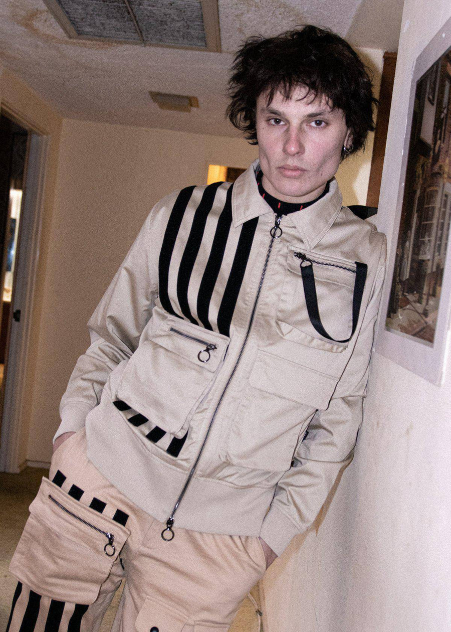 Konus Men's Bellow Flap Pockets jacket in Khaki - shopatkonus