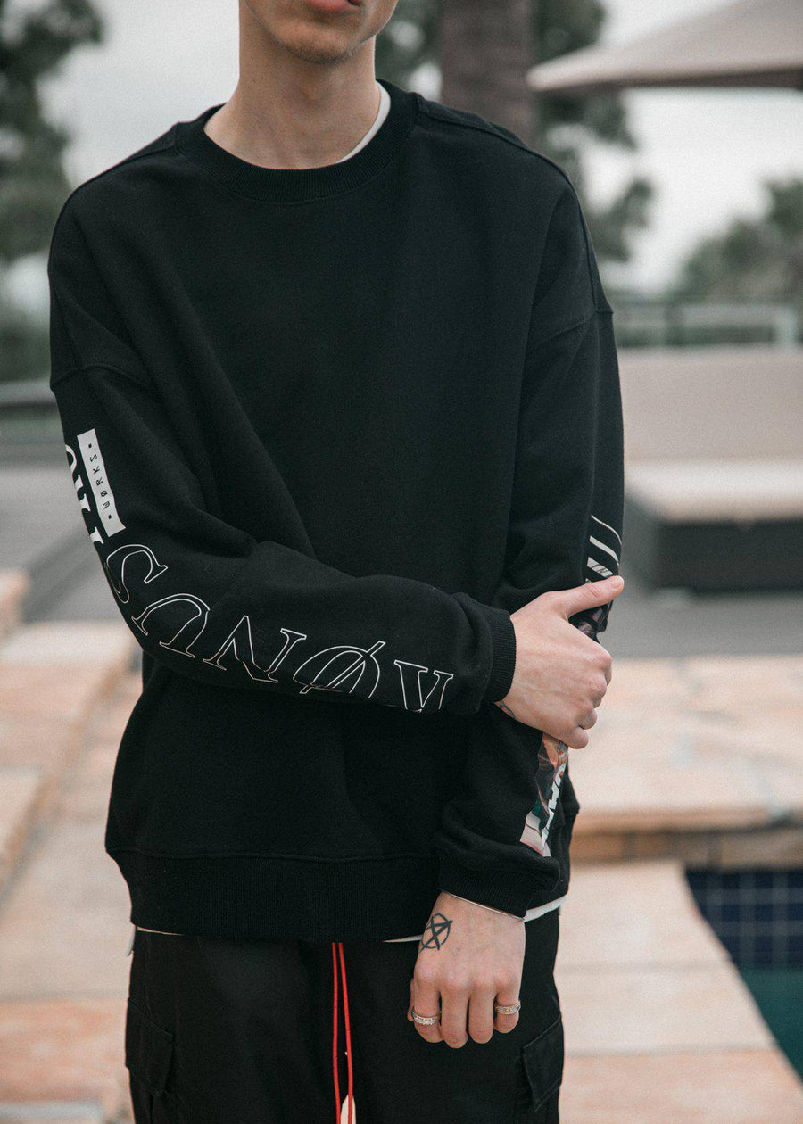Konus Men's Black Oversize Sweatshirt - shopatkonus