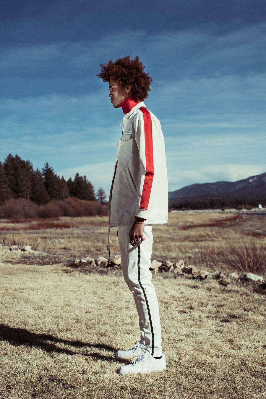 Konus Men's Bonded Fabric Coaches Jacket in White - shopatkonus