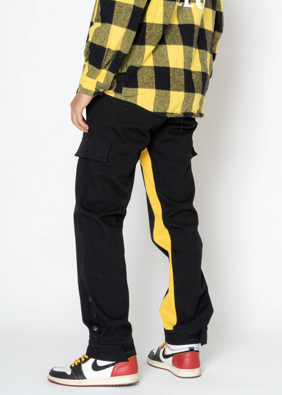 Blank State Men's Snap Cargo Pants in Black/Yellow - shopatkonus