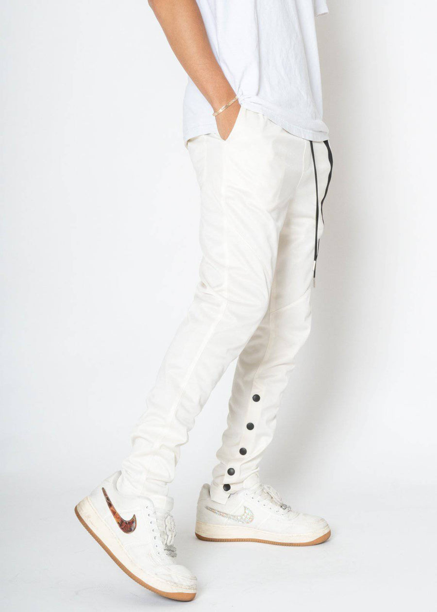 Blank State Men's Snap Track Pants in White - shopatkonus